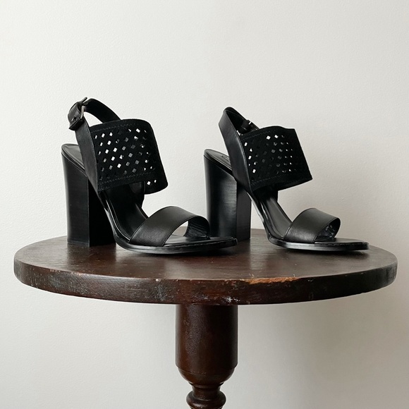 Saks Fifth Avenue Shoes - Saks Fifth Avenue GRAY Black Heels